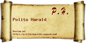 Polits Harald névjegykártya